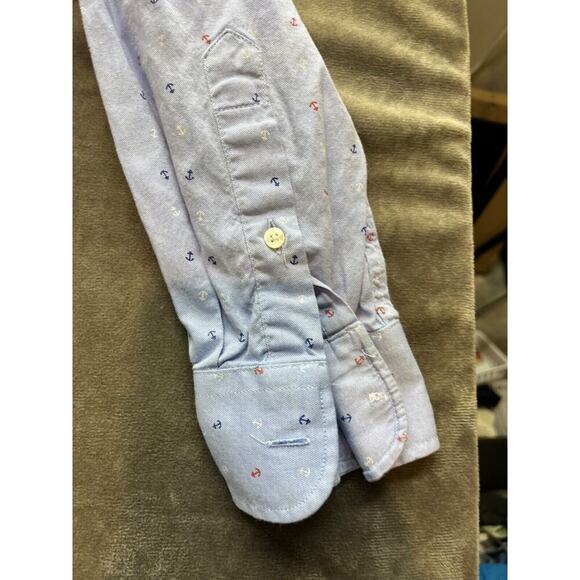 Charleston Threads Button Shirt XL Blue Sailboat Anchor Cuff - Picture 2 of 7